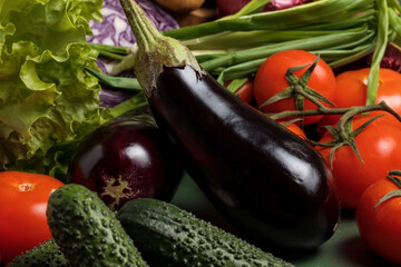 A variety of raw vegetables. Natural background. Gifts of nature.
