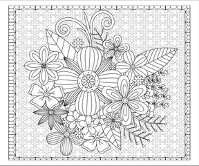 Mehndi flower decoration in ethnic oriental, indian style. doodle ornament. outline hand draw illustration. coloring book page