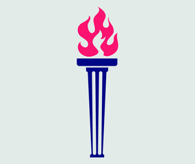 torch Blue sign abstract illustration design on Background Gray
