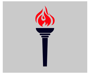 design torch fire abstract illustration flame vector on Gray Background
