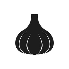 Garlic icon. Flat design. Vector. 