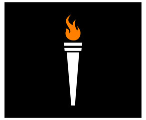 fire torch vector abstract flame illustration design with Background Black
