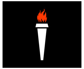 torch fire design abstract illustration flame vector on Background Black
