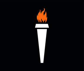 torch fire design abstract illustration flame vector on Background Black
