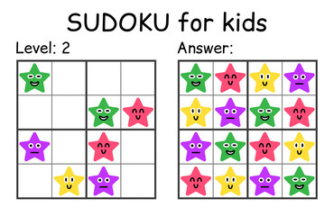 Fototapeta premium Sudoku. Kids and adult mathematical mosaic. Kids game. Magic square. Logic puzzle game. Digital rebus