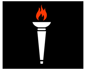 design torch symbol flame abstract illustration vector on Background Black
