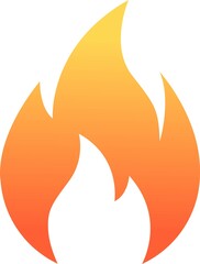 Fire flame icon. Black icon isolated on white background. Fire flame silhouette. Simple icon. Web site page and mobile app design vector element.