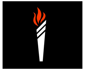 torch White sign abstract illustration design on Background Black
