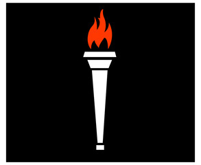 abstract torch sign flame vector design illustration with Black Background
