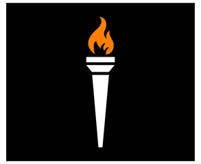 torch icon flame vector illustration abstract design with Background Black
