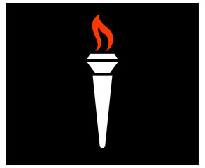 torch White symbol illustration abstract design on Black Background
