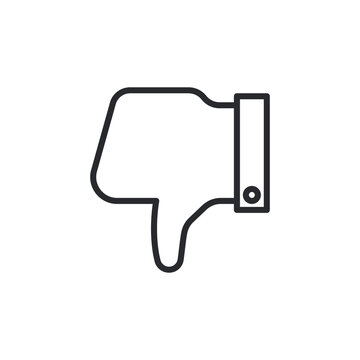 Thumbs down dislike, hate or thumbs down dislike for social networks, art icon for apps and websites. Bad choice sign. Voting. Disapproval isolated vector icon. bad feedback icon. bad review icon