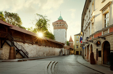 St. Florian's Gate in Krakow old town, Poland