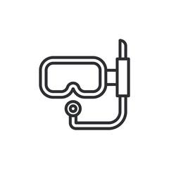 diving goggles icon in trendy design style. diving goggles icon isolated on white background. diving goggles vector icon simple. Diving goggles icon in stroke style.