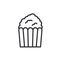 popcorn icon vector from carnival collection. Thin line popcorn outline icon vector illustration. Popcorn line icon. Pop corn, bucket, box. Cinema concept. Vector illustration