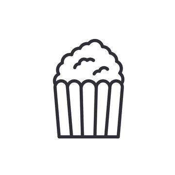 popcorn icon vector from carnival collection. Thin line popcorn outline icon vector illustration. Popcorn line icon. Pop corn, bucket, box. Cinema concept. Vector illustration