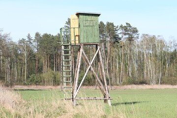 A wooden hunting pulpit, used by hunters to observe wild animals