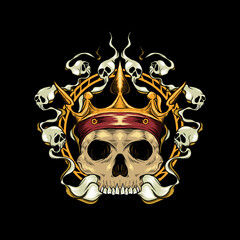 illustration of a king's skull head