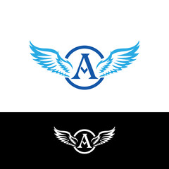 A latter and wings logo. suitable for your company