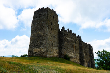 Fototapeta na wymiar Restoraton of Skhvilo castle
