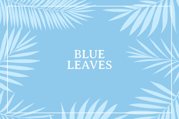 Fototapeta na wymiar Monochrome blue leaves background in paper style Vector