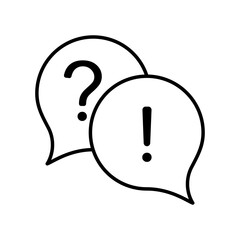 Support Chat Simple Line Flat Icon. Vector Illustration