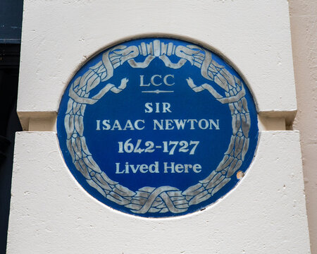 Sir Isaac Newton Plaque in London, UK