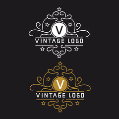 vintage logo.luxury logo.coffe shop retro logo.vintage logo templates for the coffe shop and barbershop