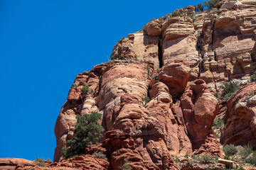 Red rock formations and vortexed on a spring day in Sedona Arizona