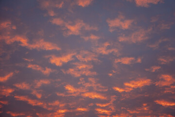 Evening cloudscape on a sky over Warsaw, Poland