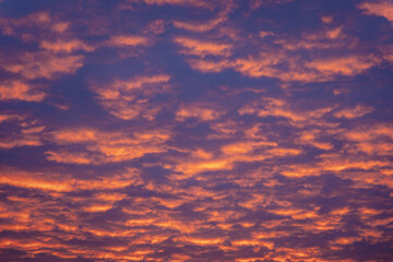 Evening cloudscape on a sky over Warsaw city, Poland