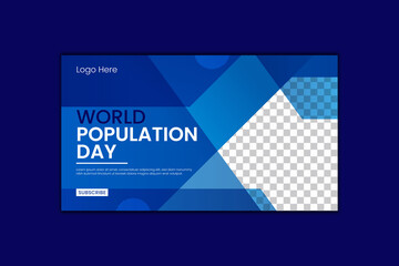 World Population Day Youtube Thumbnail Design and Web Banner