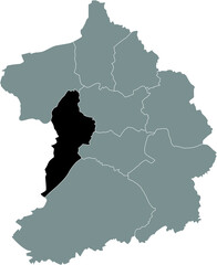 Black location map of the Düsseldorfer Stadtbezirk III (Essen-West) district inside the German regional capital city of Essen, Germany