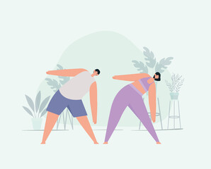 meditating couple design