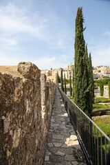Stone walkways along to top of the Old City walls of Jerusalem