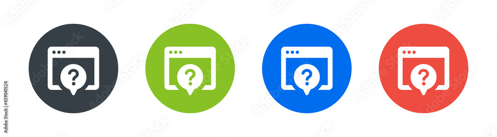 Aufkleber Website with question mark and bubble icon vector illustration.