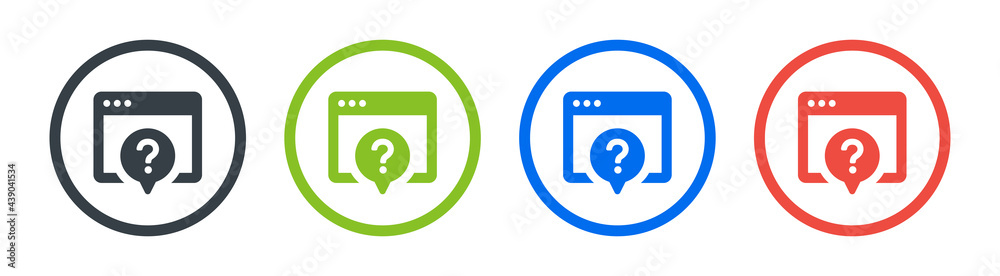 Poster faq, question support on website icon vector illustration.