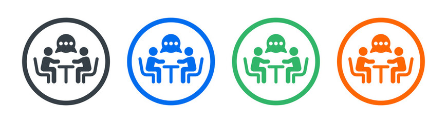 Business meeting icon. Business conference vector illustration