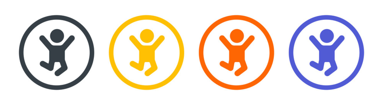 Jumping Kid Icon Vector Illustration.