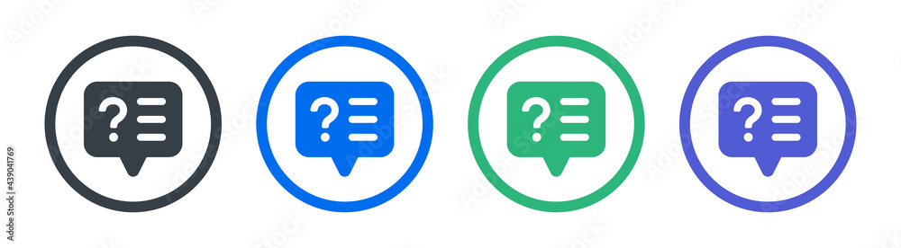 Poster Question vector icon. Survey in text message symbol. Ask information illustration.