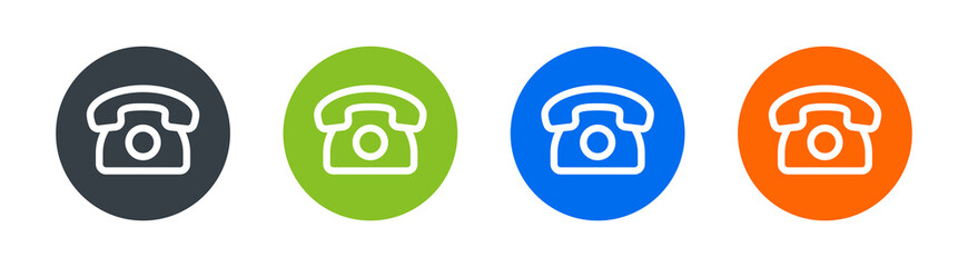 Rotary phone for landline home icon vector illustration. - obrazy, fototapety, plakaty