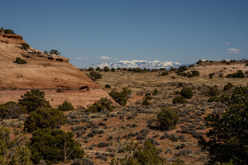 Aztec Buttes With Snow Covered La Sal Mountains