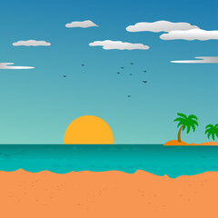 Fototapeta na wymiar background tropical island illustration