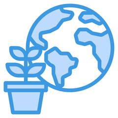 Ecology blue line icon
