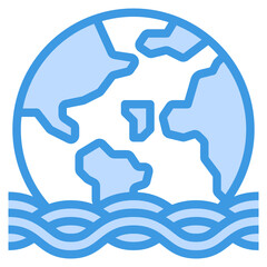 Flood blue line icon