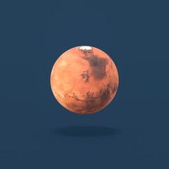Mars Planet on Blue Background