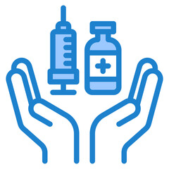 vaccine blue style icon