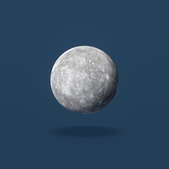 Mercury Planet on Blue Background