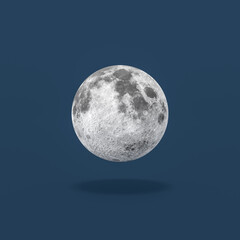 Full Moon on Blue Background