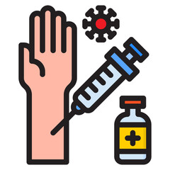 syringe color line style icon